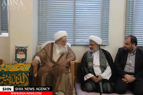 دیدار جمعی از خادمان حرم امام رضا(ع) با آیت‌الله صافی گلپایگانی