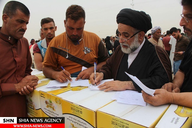ارسال کمک های بشر دوستانه آیت الله العظمی سیستانی به مناطق تازه آزاد شده از داعش +تصاویر