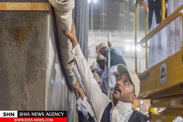 پرده خانه خدا تعویض شد + تصویر