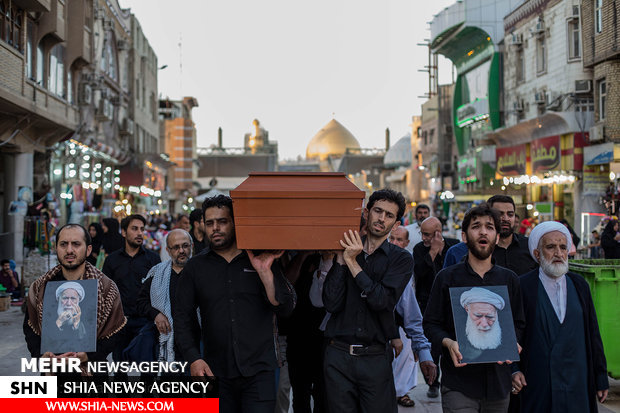 خاکسپاری آیت الله مرتضی تهرانی در کربلا معلی