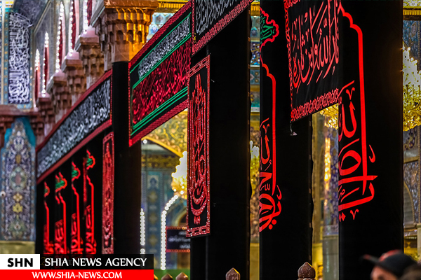 حرم مطهر امام حسین‌(ع) سیاه‌پوش شد