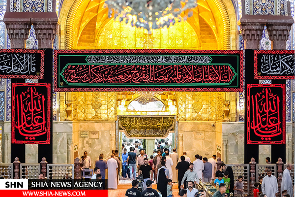 حرم مطهر امام حسین‌(ع) سیاه‌پوش شد