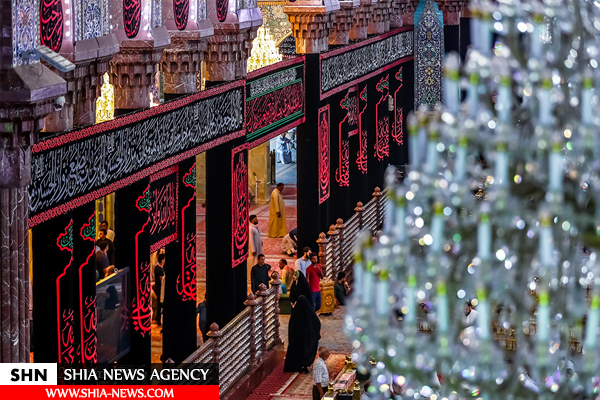 حرم مطهر امام حسین‌(ع) سیاه‌پوش شد