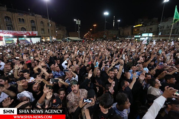 تصاویری از پرچم عزای حسینی بر فراز گنبد ائمه(ع) در عراق