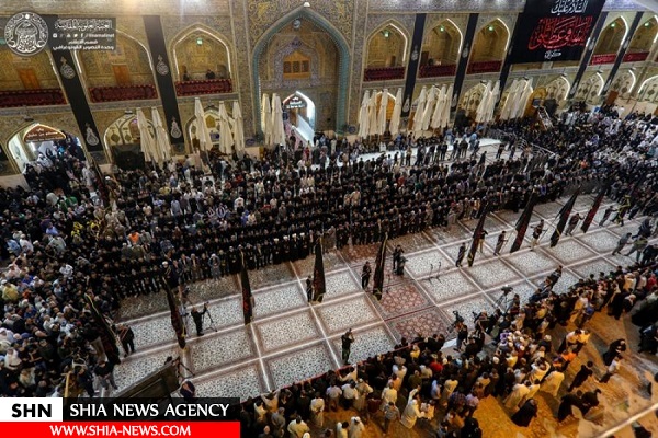 تصاویری از پرچم عزای حسینی بر فراز گنبد ائمه(ع) در عراق