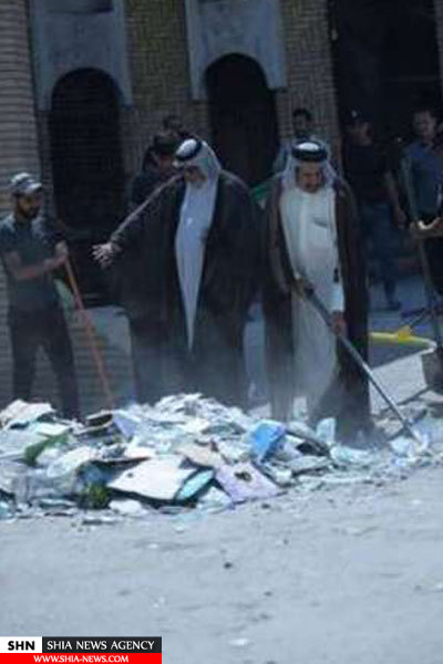 جوانان بصره کنسولگری ایران را آب و جارو کردند