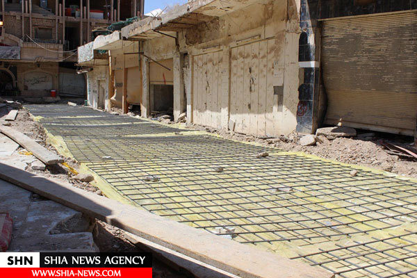 حرم مطهر امامین عسکریین(ع) با سنگ‌های ایرانی مفروش شد + تصاویر