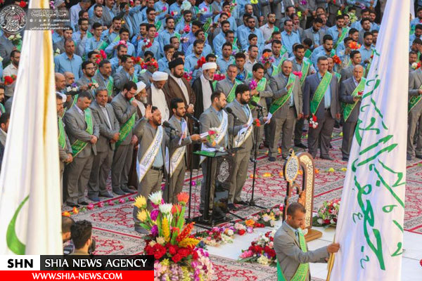 پرچم گنبد حرم امیر المؤمنین (علیه السلام) تعویض شد +تصاویر