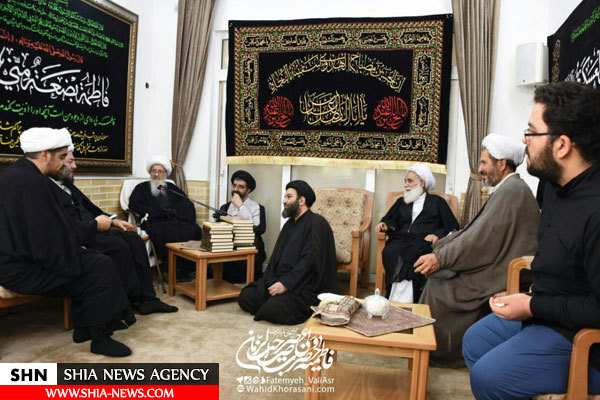 دیدار مسئولین عتبه حضرت ابوالفضل العباس با آیت الله وحید خراسانی+ تصاویر