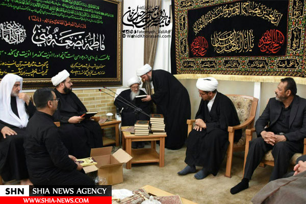 دیدار مسئولین عتبه حضرت ابوالفضل العباس با آیت الله وحید خراسانی+ تصاویر