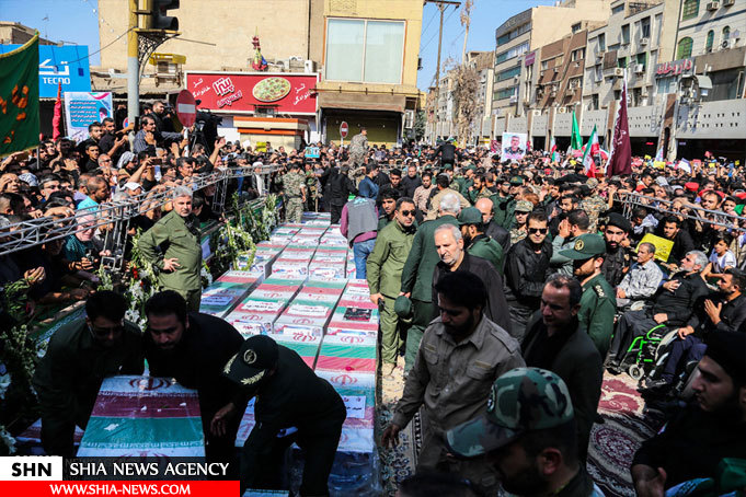 تشییع شهدای حادثه تروریستی اهواز با حضور پرشکوه مردم