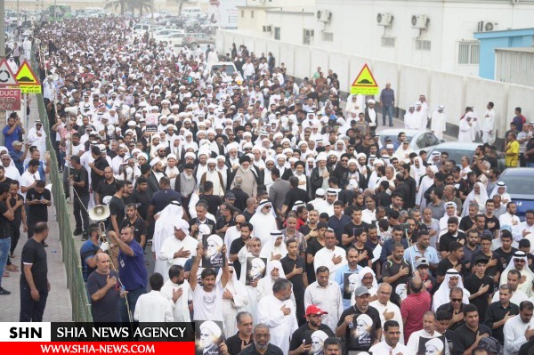 مراسم تشییع پیکر «علامه الستری» با حضور هزاران بحرینی+ تصاویر