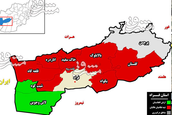 ادامه سقوط دومینوار شهرها در افغانستان+ نقشه میدانی