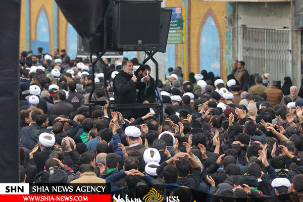 دسته عزاداری آیت الله وحید خراسانی در روز شهادت امام حسن عسکری(ع)