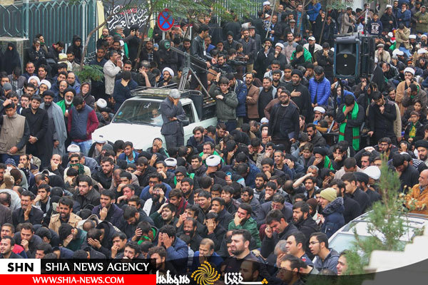 دسته عزاداری آیت الله وحید خراسانی در روز شهادت امام حسن عسکری(ع)