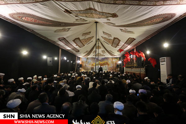 دسته عزاداری آیت الله وحید خراسانی در روز شهادت امام حسن عسکری(ع)