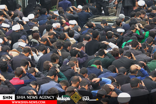 دسته عزاداری آیت الله وحید خراسانی در روز شهادت امام حسن عسکری(ع)