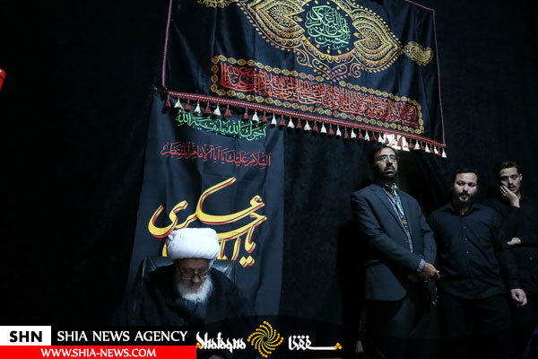 دسته عزاداری آیت الله وحید خراسانی در روز شهادت امام حسن عسکری(ع)