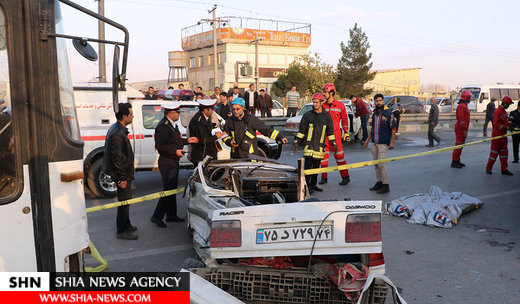 تصاویر تصادف زنجیره‌ای مرگبار در مشهد