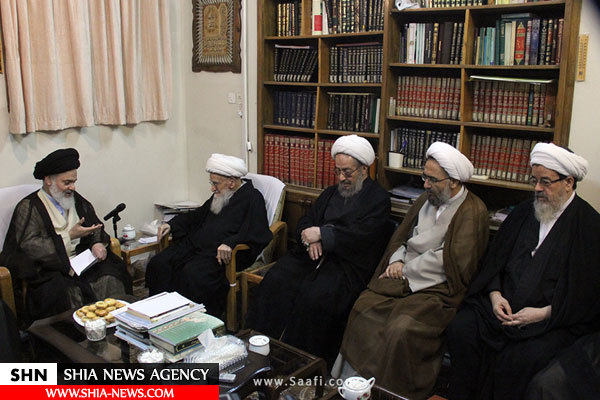 دیدار اعضای شورای عالی حوزه های علمیه با آیت الله صافی گلپایگانی