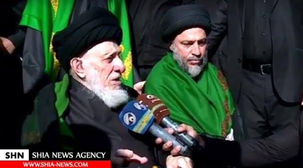 سخنان حضرات آیات عظام نجفی و حکیم در راهپیمایی اربعین+ تصاویر