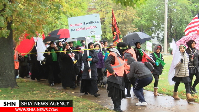 شیعیان آمریکایی در پنسیلوانیا راهپیمایی اربعین برگزار کردند