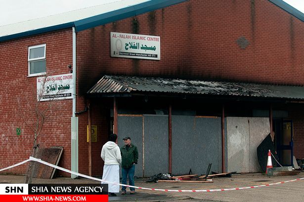 مسجد الفلاح در منچستر به آتش کشیده شد+ تصاویر