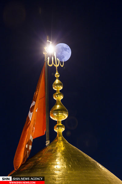 تصاویر زیبا از گنبد حرم امام حسین (ع) در شب مهتابی