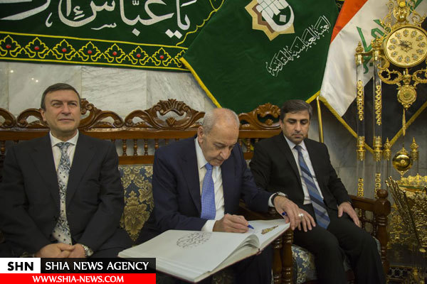 رئیس مجلس نمایندگان لبنان به زیارت حرم حضرت عباس مشرف شد