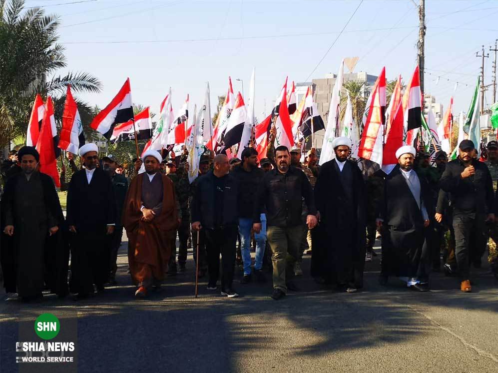 تشییع پیکر شهدای حشد شعبی در بغداد