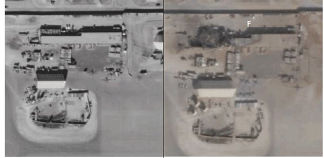 انتشار تصاویر ماهواره‌ای از حمله موشکی به پایگاه عین‌الاسد