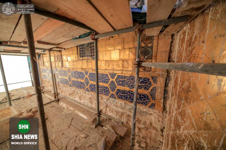 مرمت و طلاکاری مناره شمالی صحن مطهر علوی به روایت تصویر مرمت و طلاکاری مناره شمالی صحن مطهر علوی به روایت تصویر