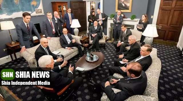دعای دفع بلا در جلسه ستاد بحران کرونا در کاخ سفید