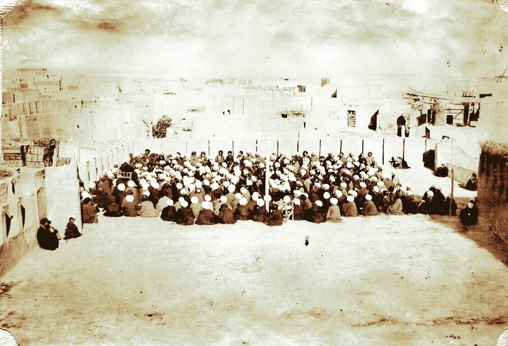درس آخوند خراسانی در پشت بام مسجد طوسی نجف
