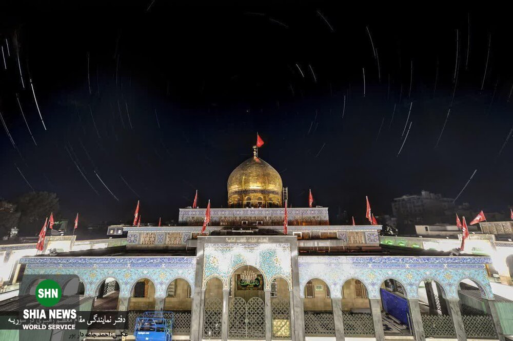 تصاویر هنری آسمان شب از حرم حضرت زینب