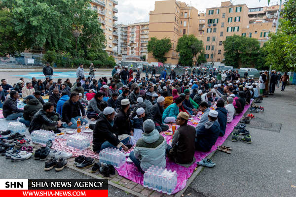 سفره افطار مسلمانان در رم