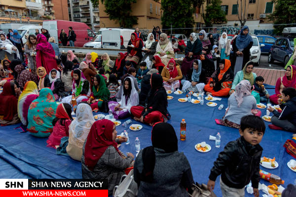 سفره افطار مسلمانان در رم