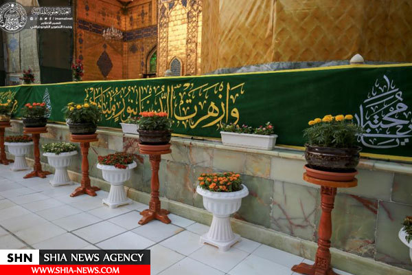 حرم امیرالمومنین (ع) با ۶هزار گل و پارچه های سبز تزئین شد حرم امیرالمومنین (ع) با ۶هزار گل و پارچه های سبز تزئین شد