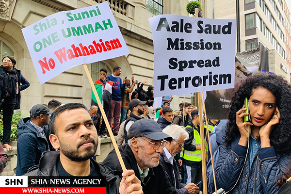 تجمع مقابل سفارت عربستان در لندن به مناسبت سالروز تخریب بقیع