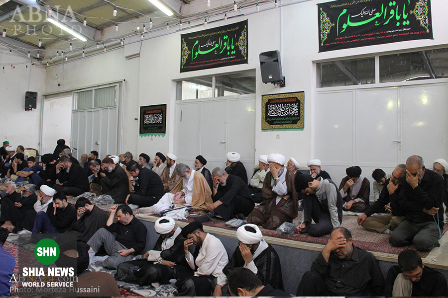 مراسم عزاداری شهادت امام محمدباقر(ع) در دفتر آیت&zwnj;الله صافی گلپایگانی