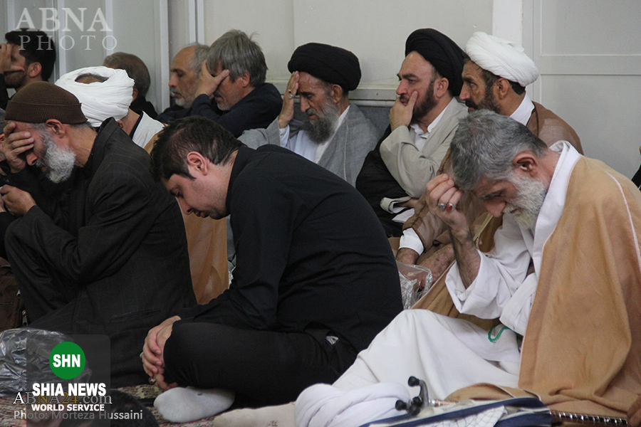 مراسم عزاداری شهادت امام محمدباقر(ع) در دفتر آیت&zwnj;الله صافی گلپایگانی