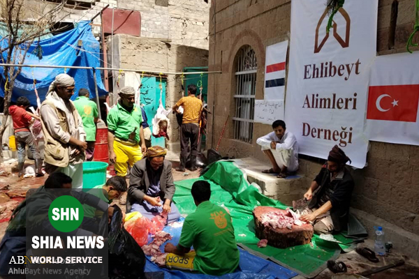 قربانی ۱۰۰۰ راس دام به وسیله شیعیان ترکیه در یمن