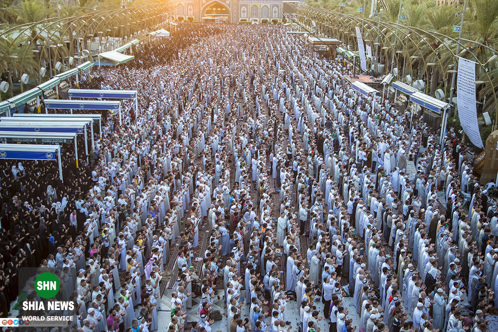 حضور میلیونی زائران در نماز عید قربان کربلا