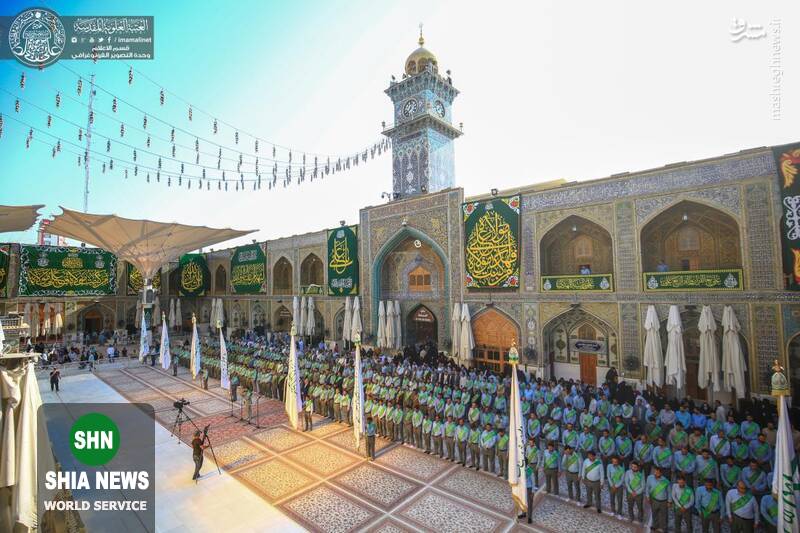 تعویض پرچم ایوان طلای حرم علوی(ع) تعویض پرچم ایوان طلای حرم علوی(ع)