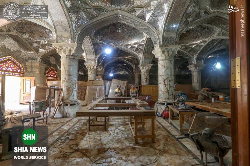 آخرین مراحل ساخت صحن حضرت زهرا(س)