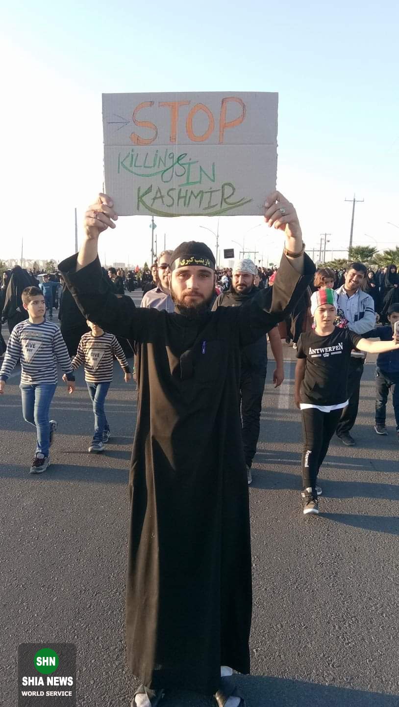 صدای مسلمانان کشمیر در راهپیمایی اربعین ۲۰۱۹