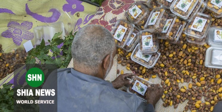 توزیع خرمای نخل&zwnj;های بین&zwnj;الحرمین بین زائران+تصاویر