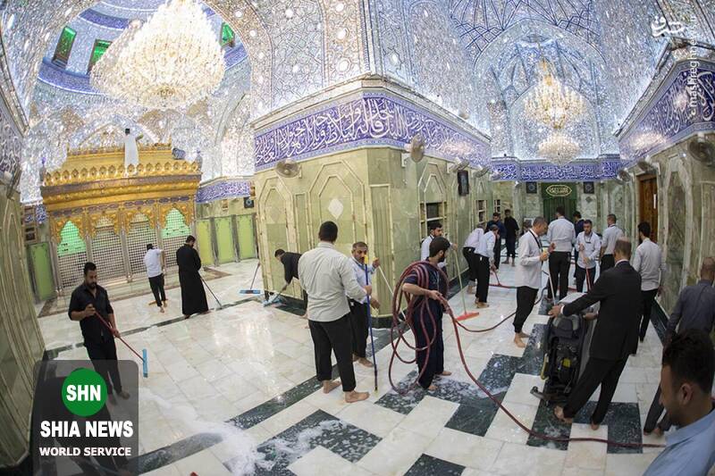 تصاویری ناب از غبارروبی حرم مطهر حضرت عباس(ع) تصاویری ناب از غبارروبی حرم مطهر حضرت عباس(ع)