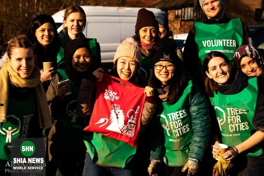 کاشت نهال در لندن با مشارکت موسسه خیریه انجمن وحدت اسلامی شیعیان