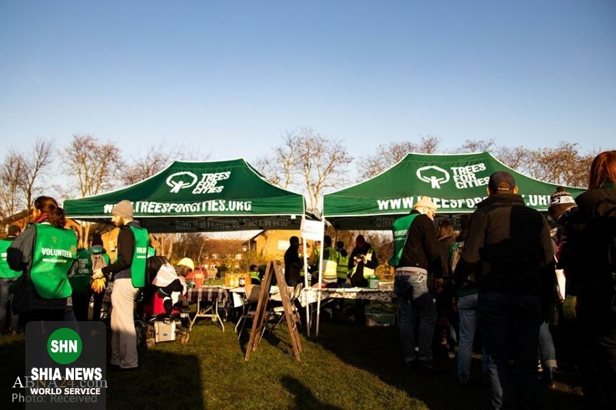 کاشت نهال در لندن با مشارکت موسسه خیریه انجمن وحدت اسلامی شیعیان